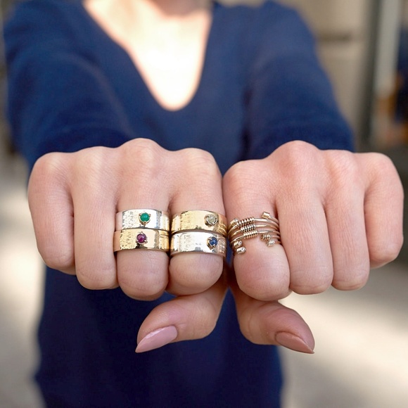 "Wrap Me Up" 14K Yellow Gold with White Gold Wraps Stackable Ring - Picture 2 of 2